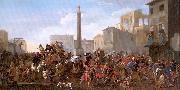 Miel, Jan Carnival in the Piazza Colonna, Rome oil painting reproduction